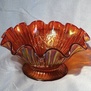 Fenton Iridescent Carnival Glass Lg Bowl 9 7/8" wide